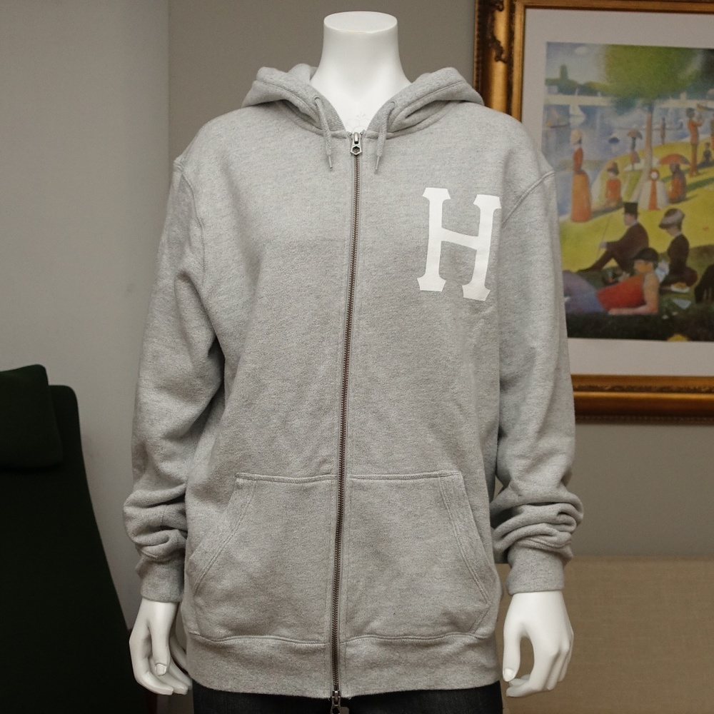 Huf Classic H Hoodie Hooded Sweatshirt Grey Medium